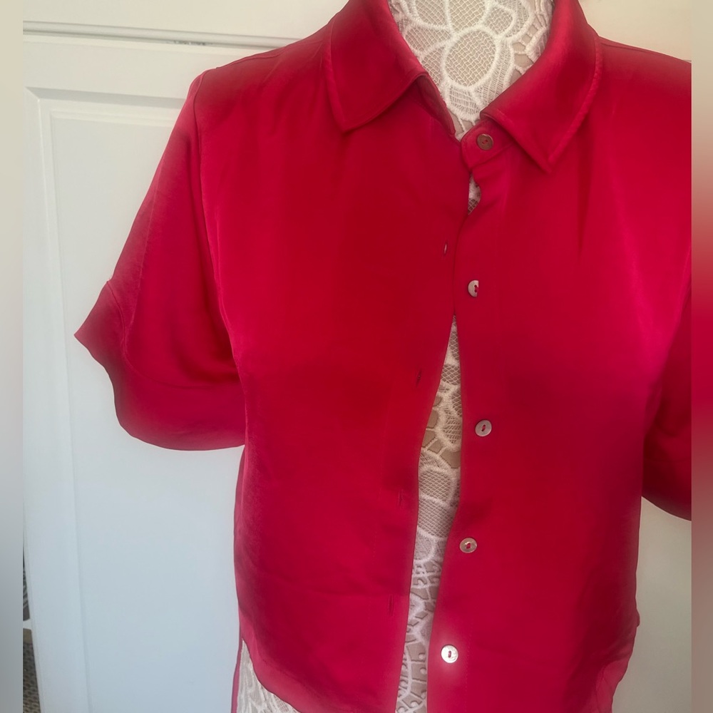 House of Harlow 1960 Red Button-Down Silky set